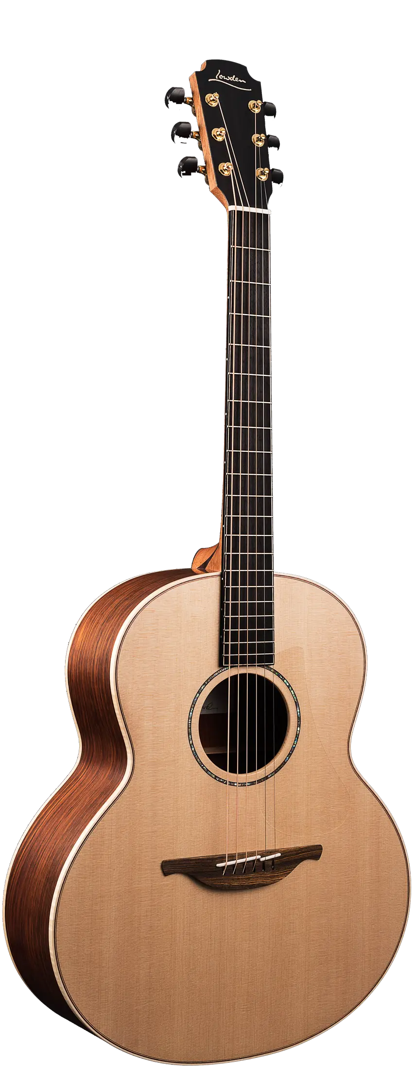 Front view of Lowden Guitars 35 Series Cocobolo model