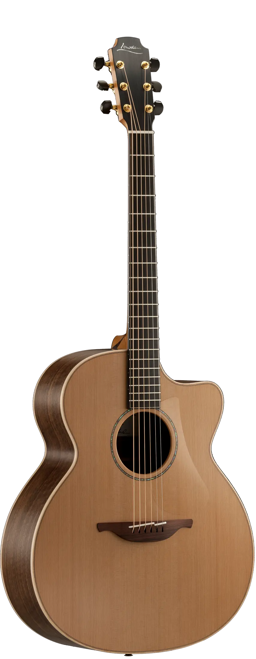 Front view of Lowden Guitars 35 Series Walnut model