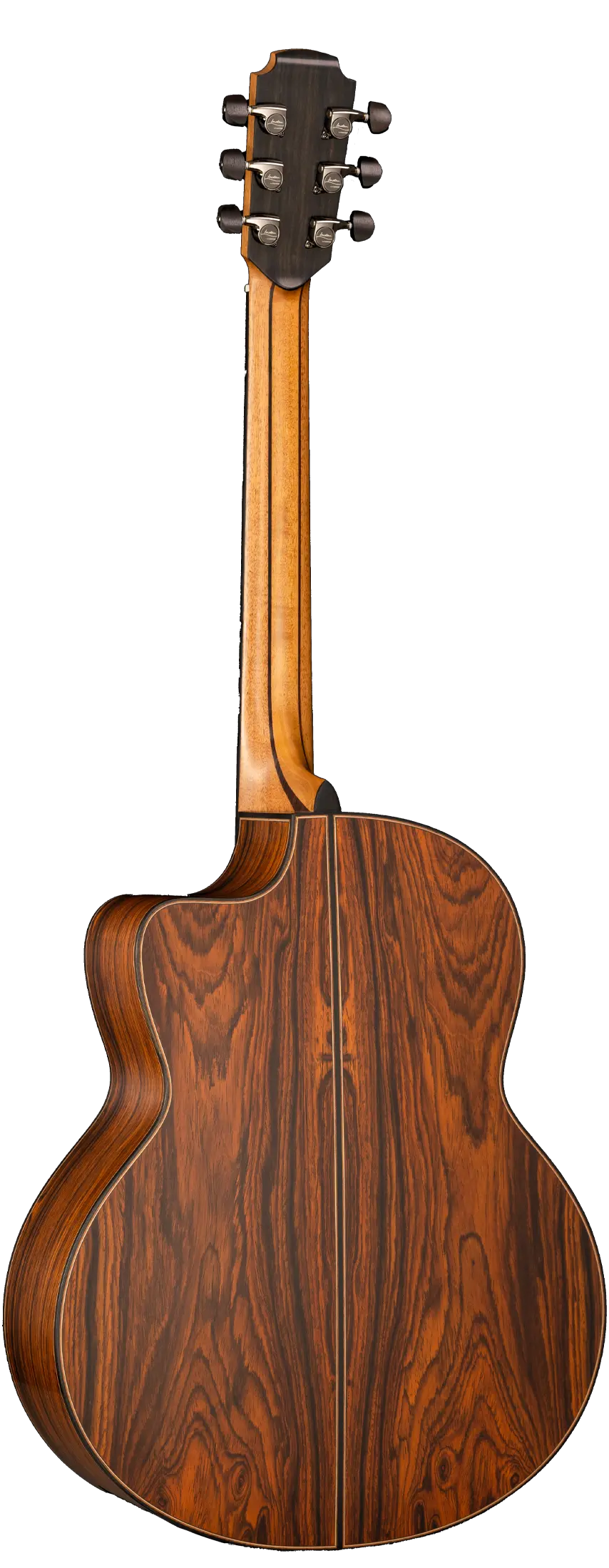 Rear view of the Lowden Guitars 50 Series Cocobolo model